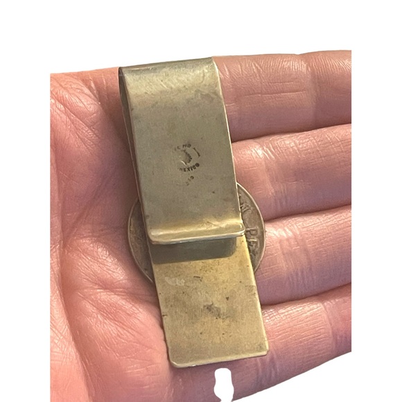 Vintage 1960s Mexico Alpaca coin symbol Money clip - Picture 3 of 5